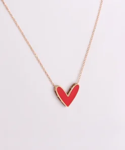 گردنبند طلا حلقه ای فلامینگو طرح قلب کد wn1244-2