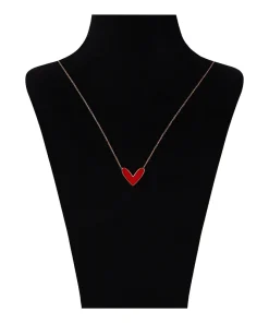 گردنبند طلا حلقه ای فلامینگو طرح قلب کد wn1244