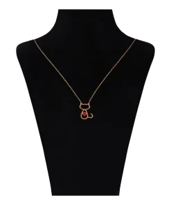 گردنبند طلا حلقه ای فلامینگو طرح گربه کد wn1240