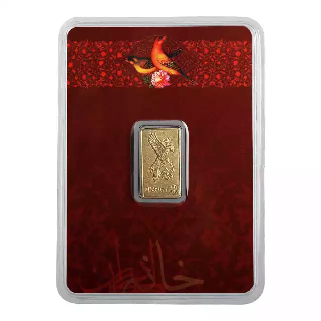 شمش طلا 0.250 گرم 24 عیار خانه سکه ایران گل و بلبل