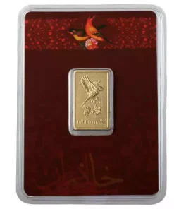 شمش طلا 0.600 گرم 24 عیار خانه سکه ایران گل و بلبل
