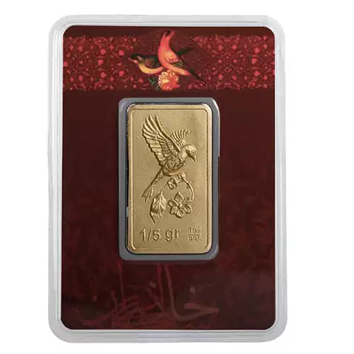شمش طلا 1.5 گرم 24 عیار خانه سکه ایران گل و بلبل