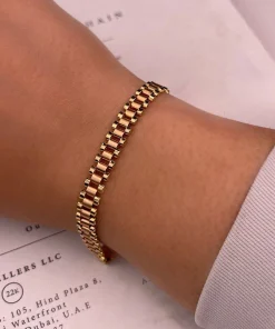 دستبند طلا زنانه رولکس مات و براق wb1328