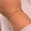 دستبند طلا زنانه لیزری تاج wb1393-2
