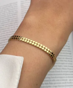 دستبند طلا زنانه مندی ساده wb1338-2