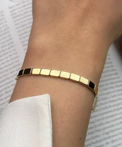دستبند طلا زنانه مندی ساده wb1342-2