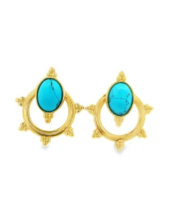 گوشواره میخی آرگین فیروزه خور کد 2