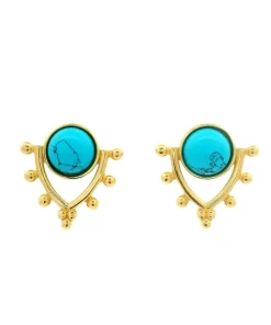 گوشواره میخی آرگین فیروزه خور کد 1