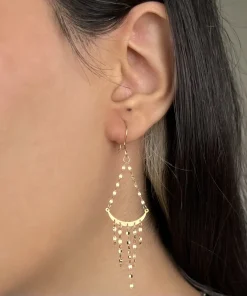 گوشواره طلا 18 عیار رنانه تی تی مصری عصایی کد 3